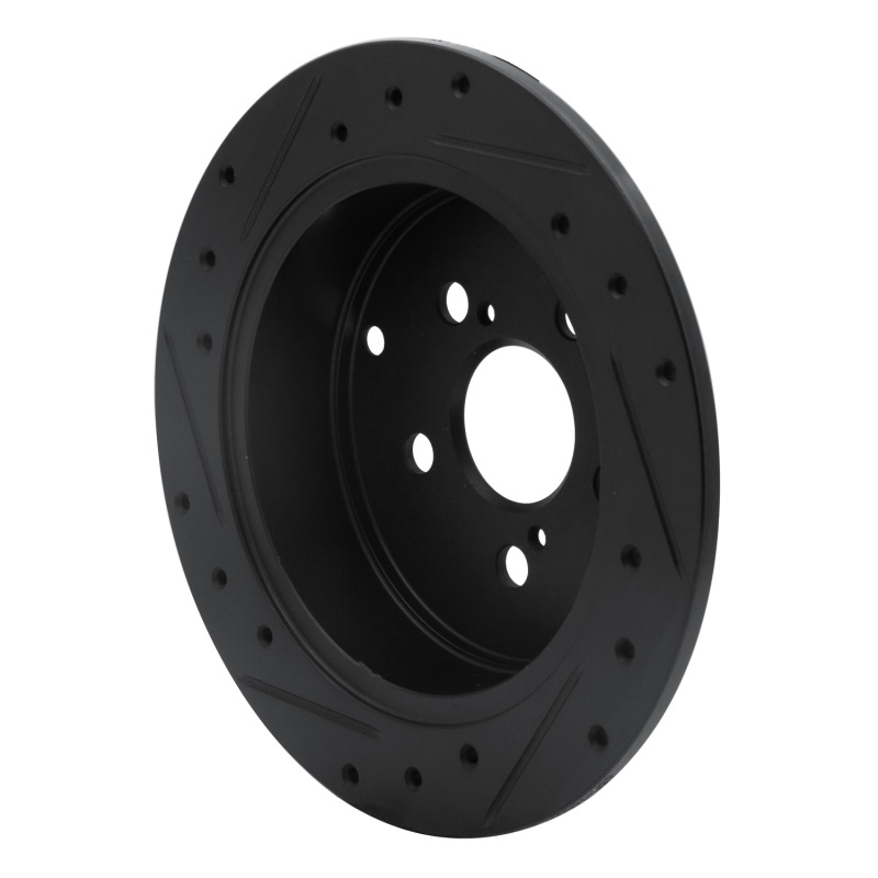 Pontiac Vibe Brake Rotor (1) - Rear Right - R1 Concepts - Drilled & Slotted - Black - `00-`10